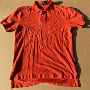 Polo by Ralph Lauren Shirt Mens M Orange Casual Classic Fit Cotton Pique Pony